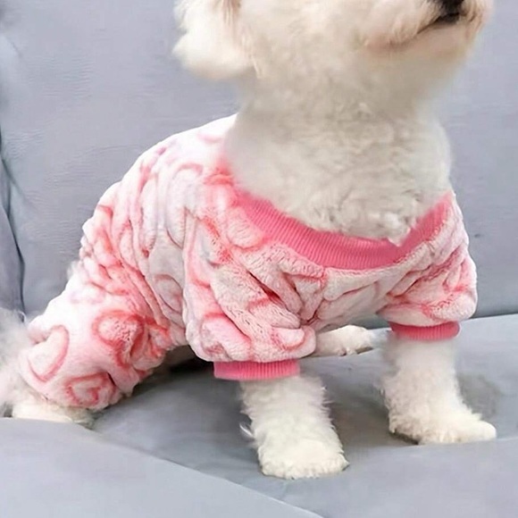 💕 BRAND NEW 💕 Pink Valentines Day 4 Legged Pet Pj - Picture 2 of 2